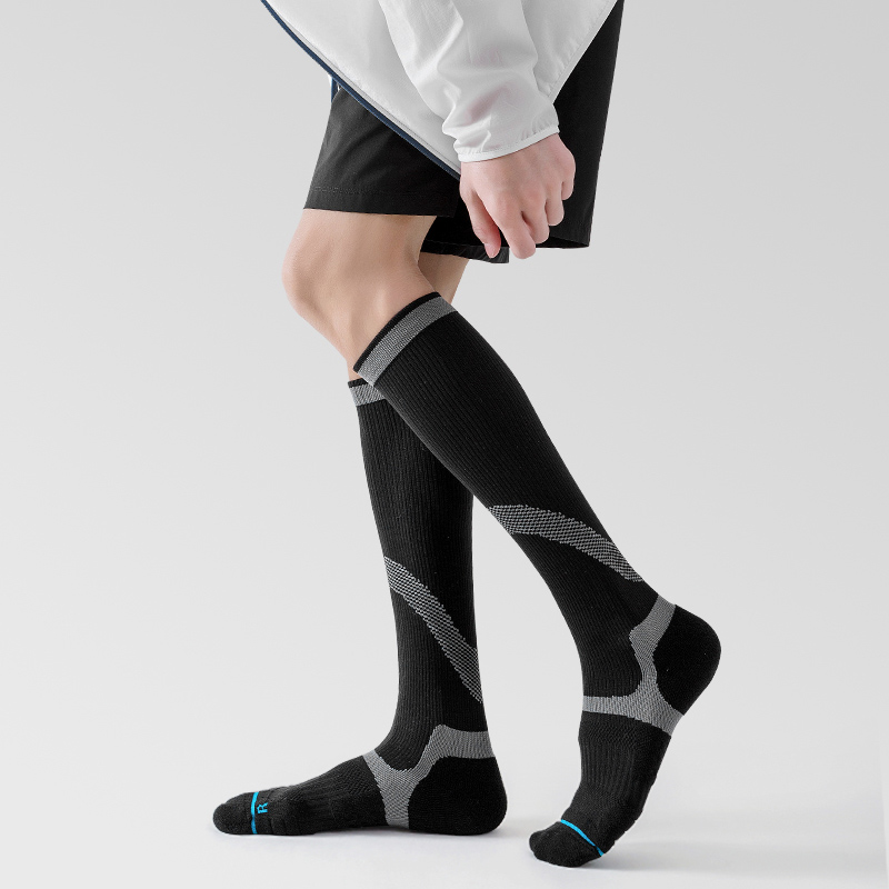 Bright jacquard outdoor cycling compression socks