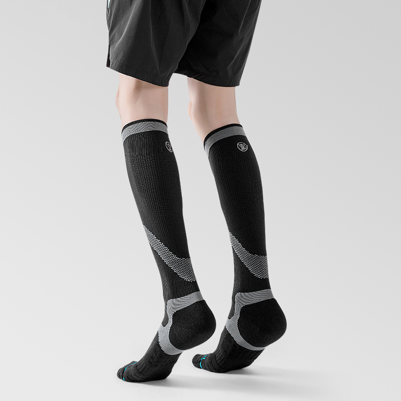 Bright jacquard outdoor cycling compression socks