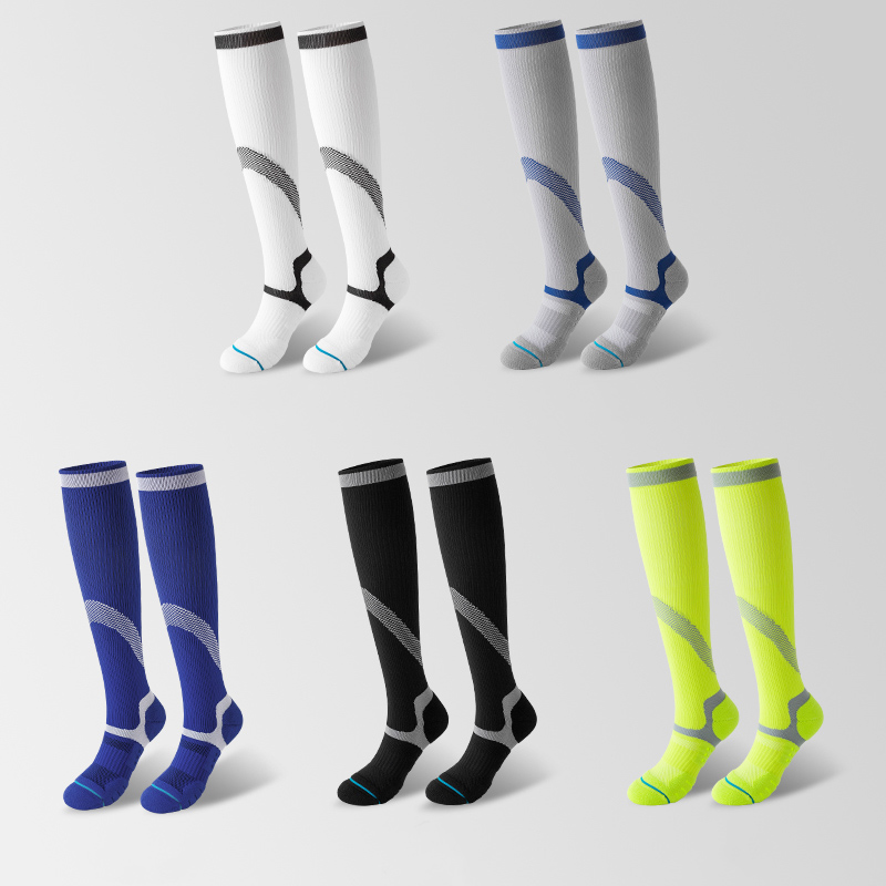 Bright jacquard outdoor cycling compression socks