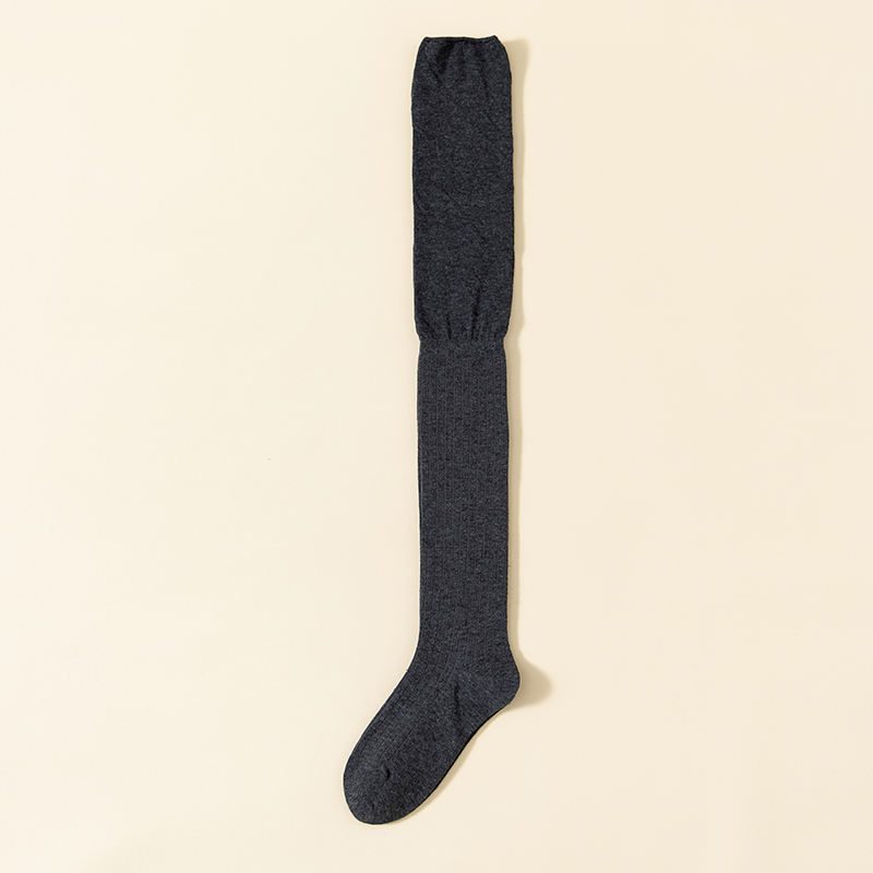 Single needle cotton sexy black ladies knee-high socks