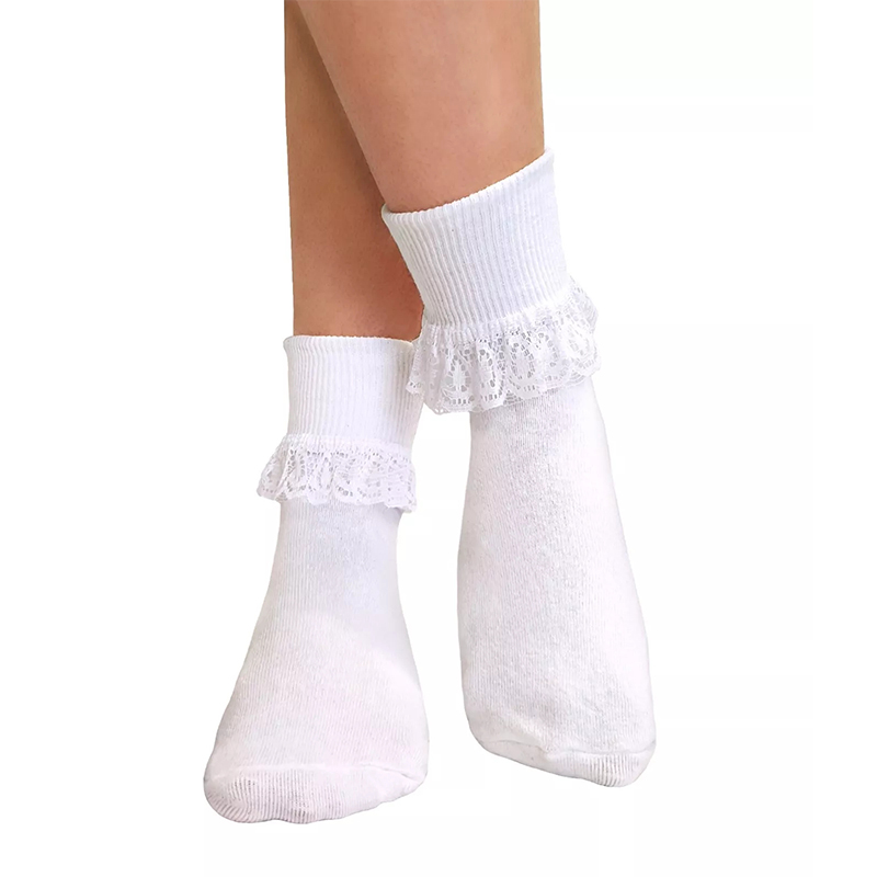 Lace solid color girls socks