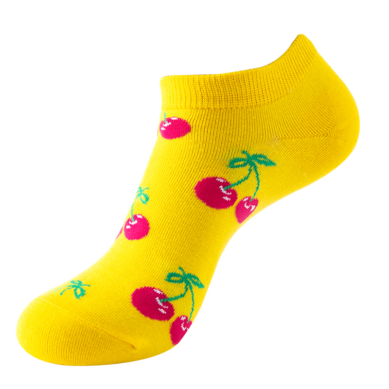 Cotton jacquard cute women's boat socks