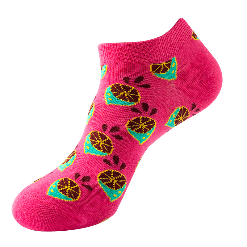 Cotton jacquard cute women's boat socks