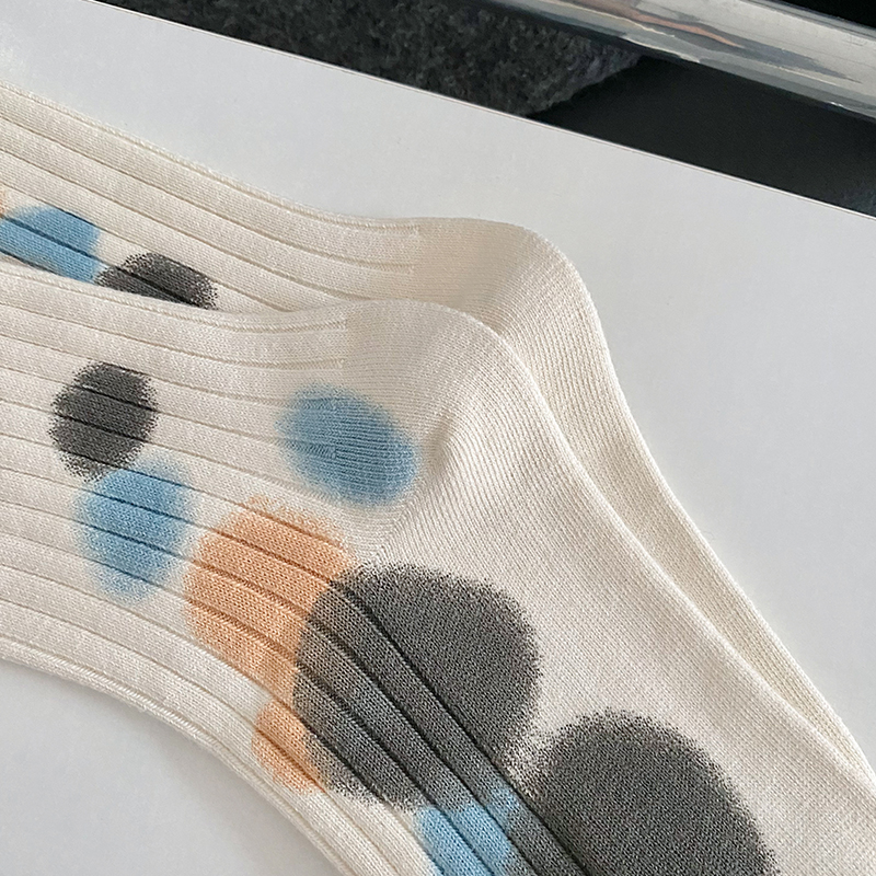 Tie-dye polka dot socks