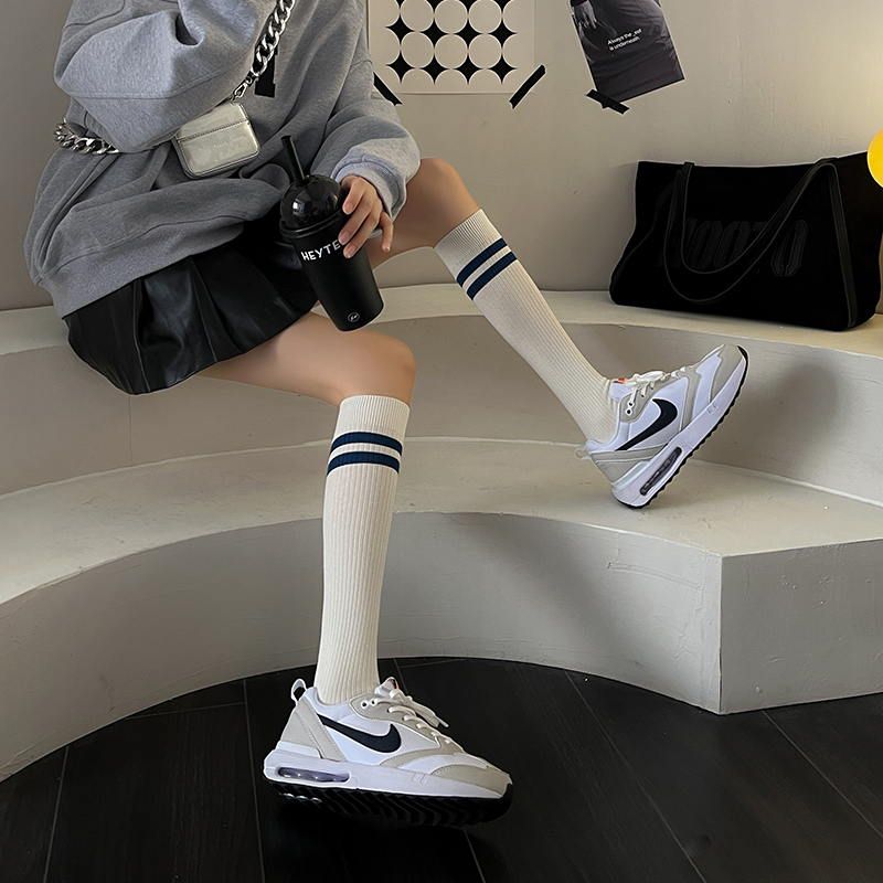 Women's striped knee-high socks