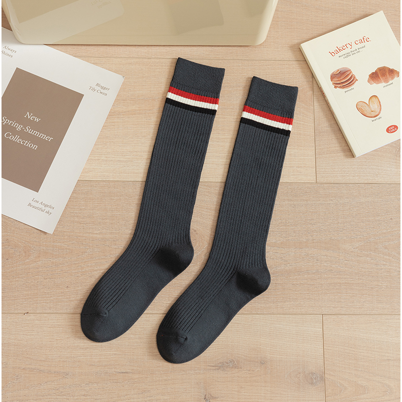 Women's striped knee-high socks