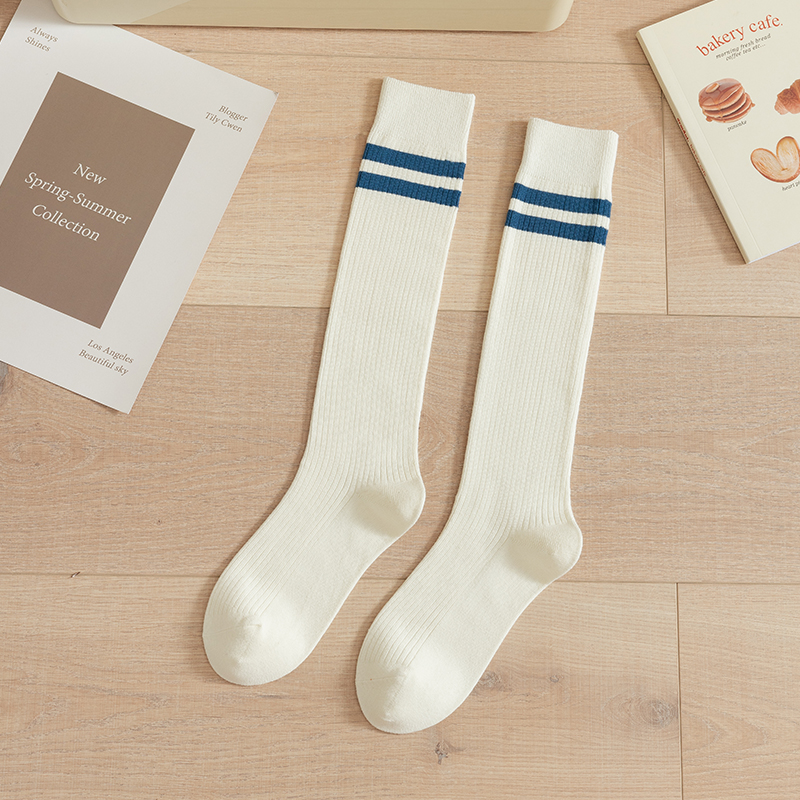 Women's striped knee-high socks