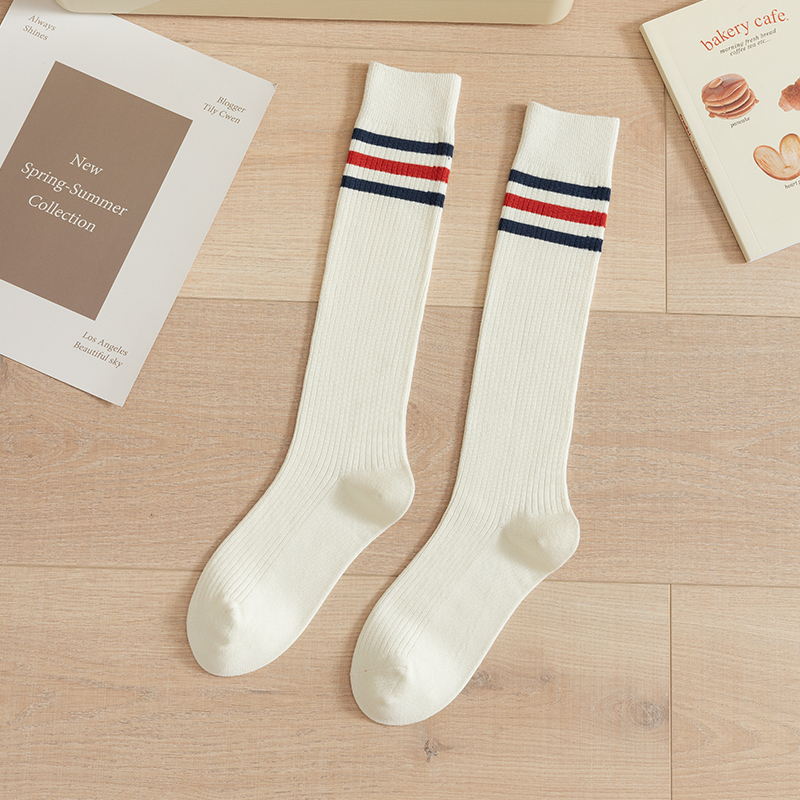 Women's striped knee-high socks