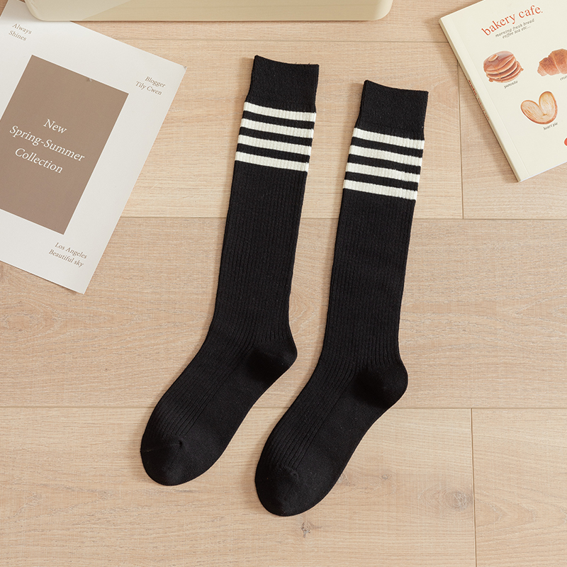 Women's striped knee-high socks