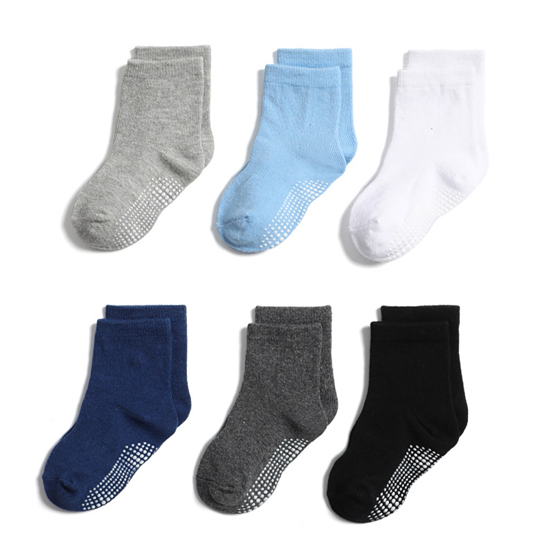 Non-slip solid color baby socks