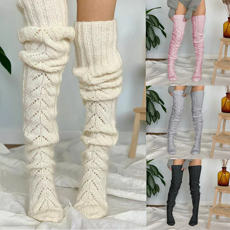 Flat-knitted leg socks