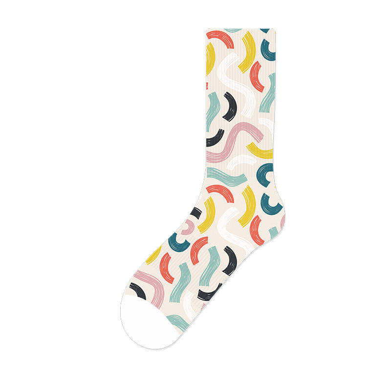 3D digital polyester rainbow print socks