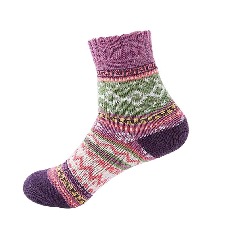 Double-layered warm wool socks