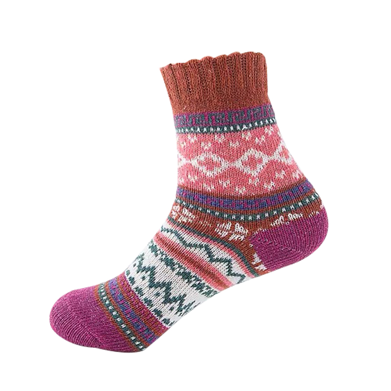 Double-layered warm wool socks