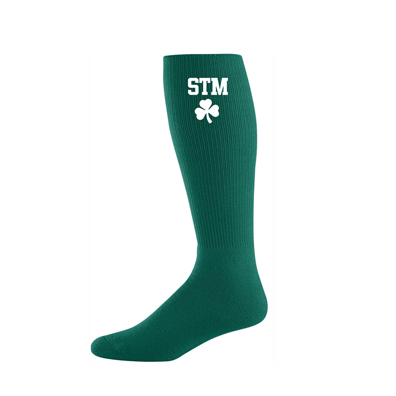 Hot stamping color stripe technology middle tube socks