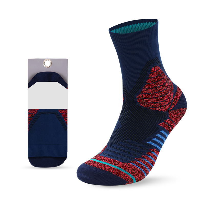 Bright jacquard basketball terry socks