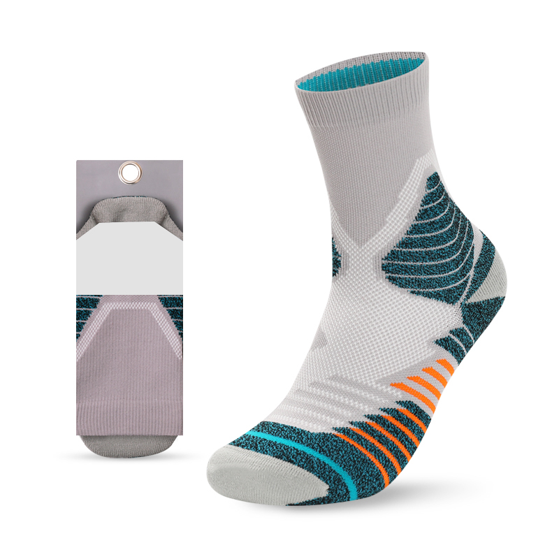 Bright jacquard basketball terry socks