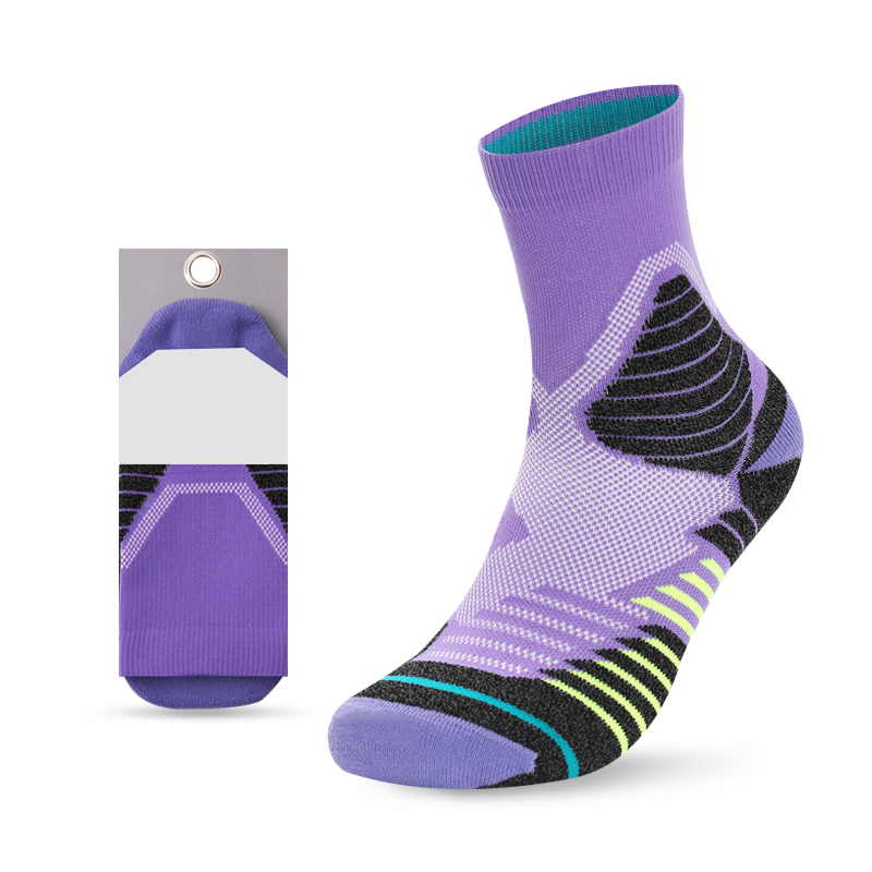 Bright jacquard basketball terry socks