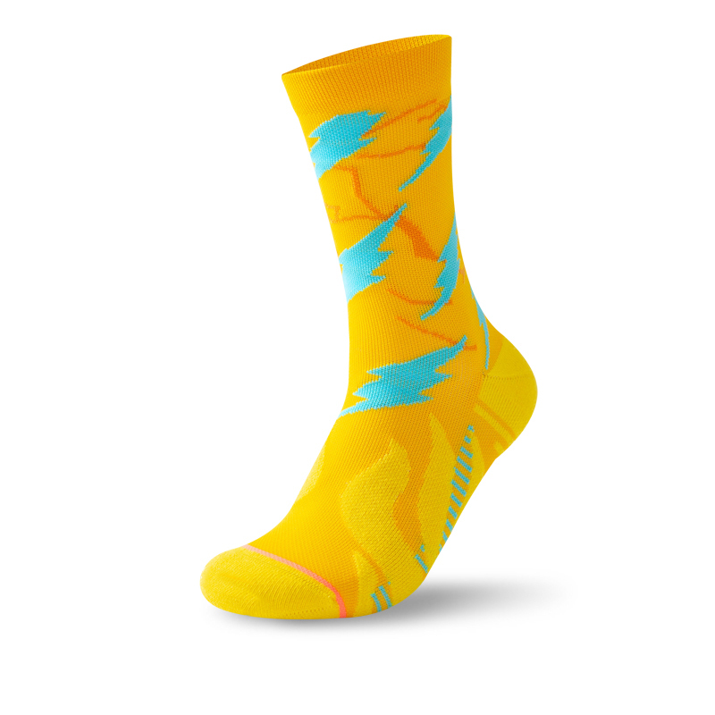 Bright jacquard outdoor cycling quick-drying compression socks