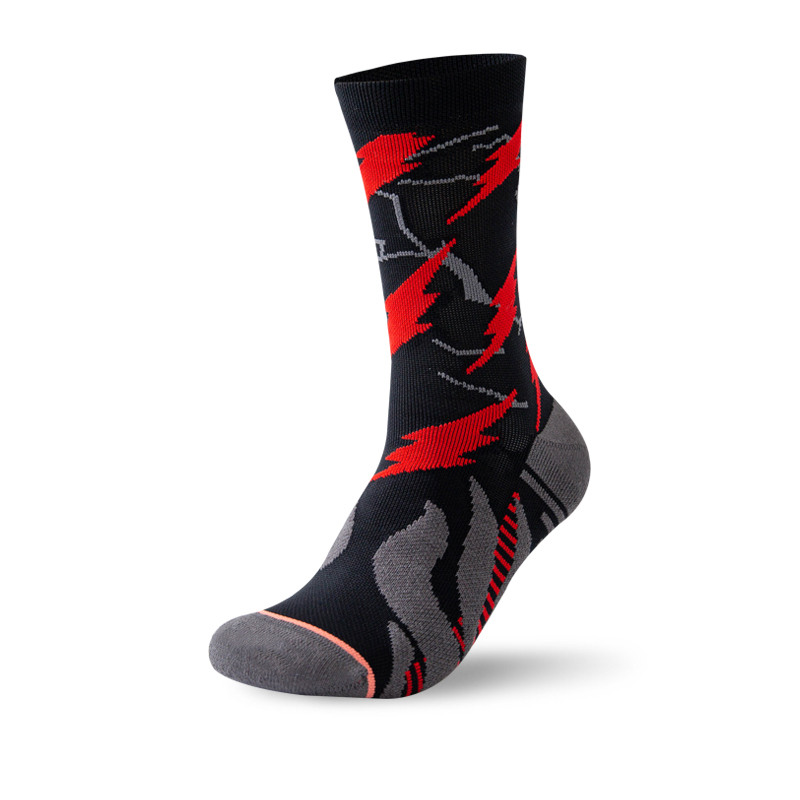 Bright jacquard outdoor cycling quick-drying compression socks