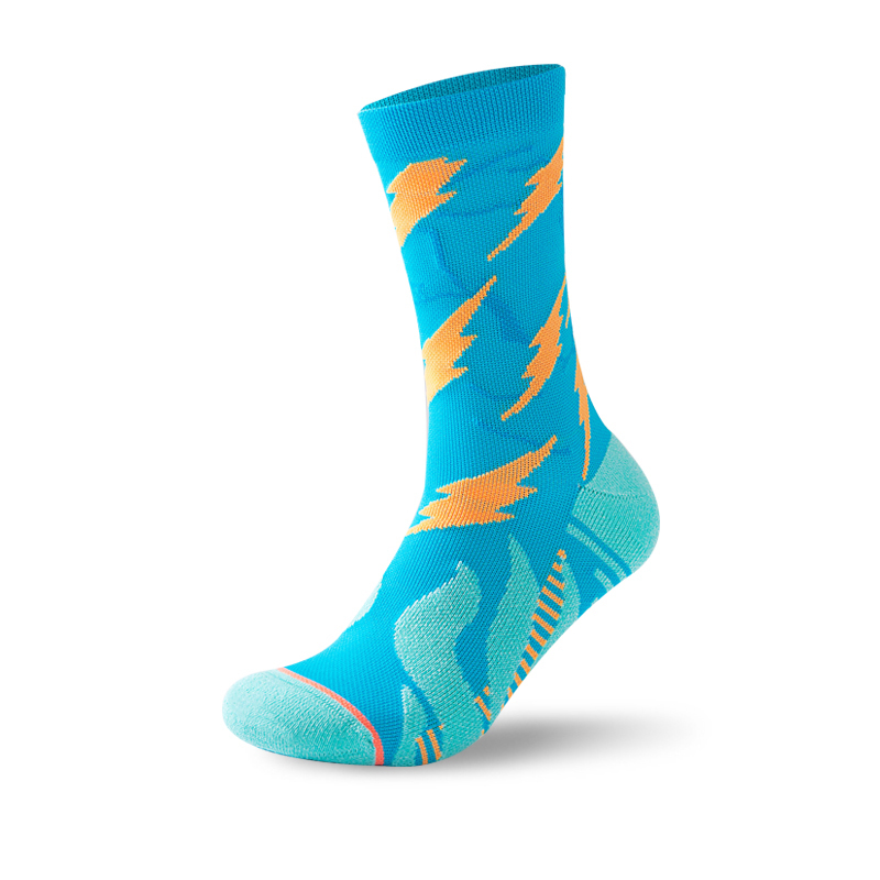 Bright jacquard outdoor cycling quick-drying compression socks