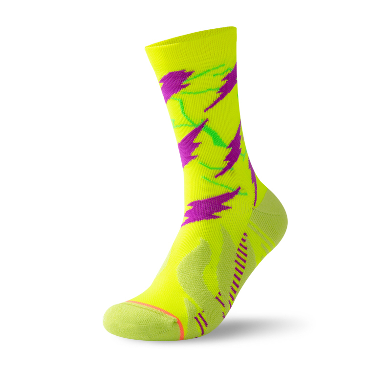 Bright jacquard outdoor cycling quick-drying compression socks