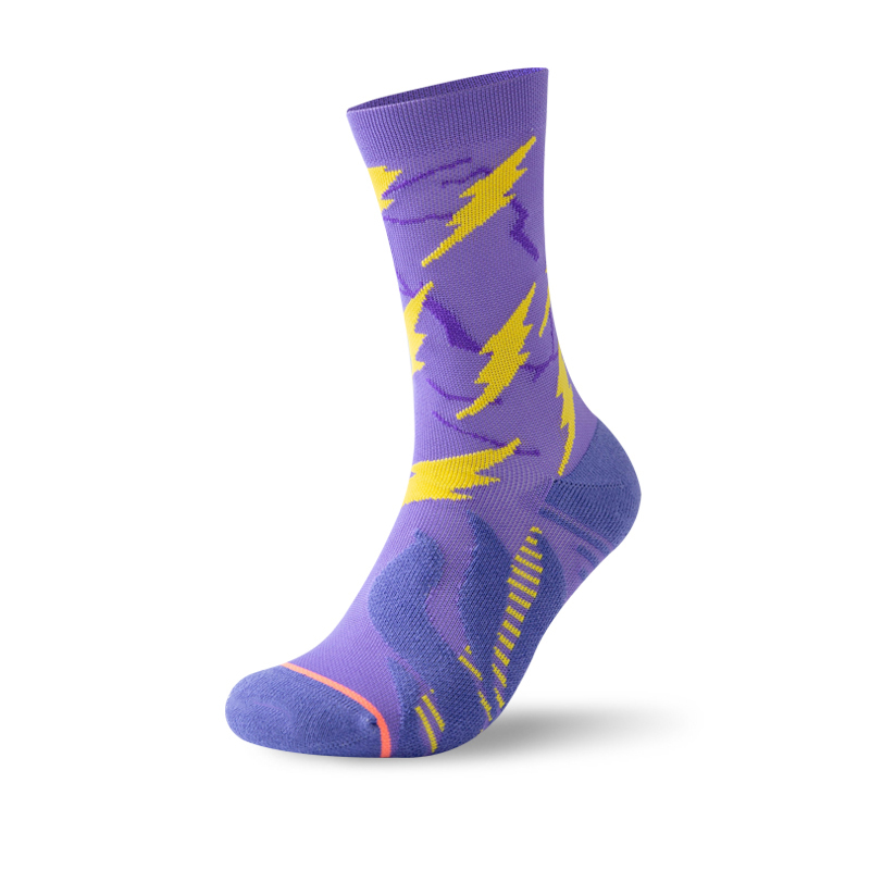 Bright jacquard outdoor cycling quick-drying compression socks