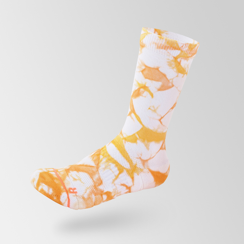 Tie-dyed cotton mid-calf sports socks