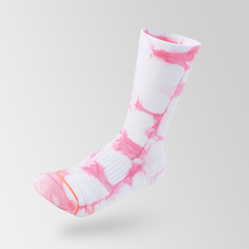 Tie-dyed cotton mid-calf sports socks