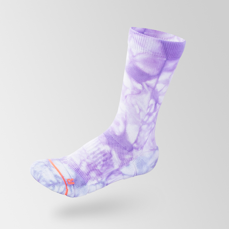 Tie-dyed cotton mid-calf sports socks