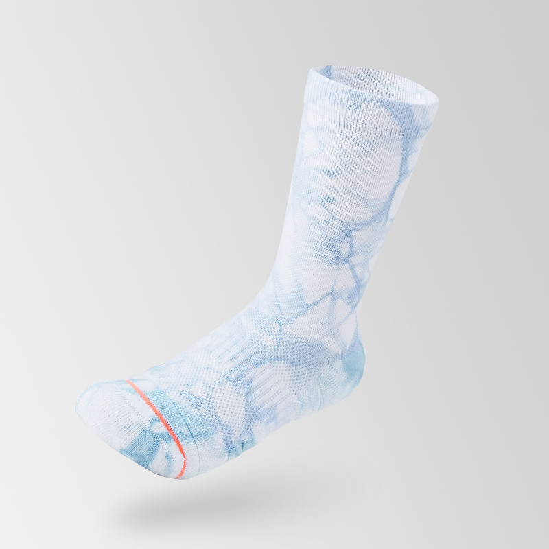 Tie-dyed cotton mid-calf sports socks